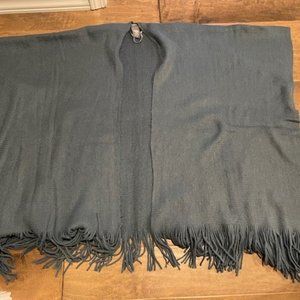 Vince Camuto Dusty Blue Fringed Shawl
